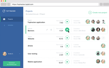 Toptracker dashboard