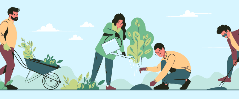 Volunteering in community gardening and environmental activities in Ireland.