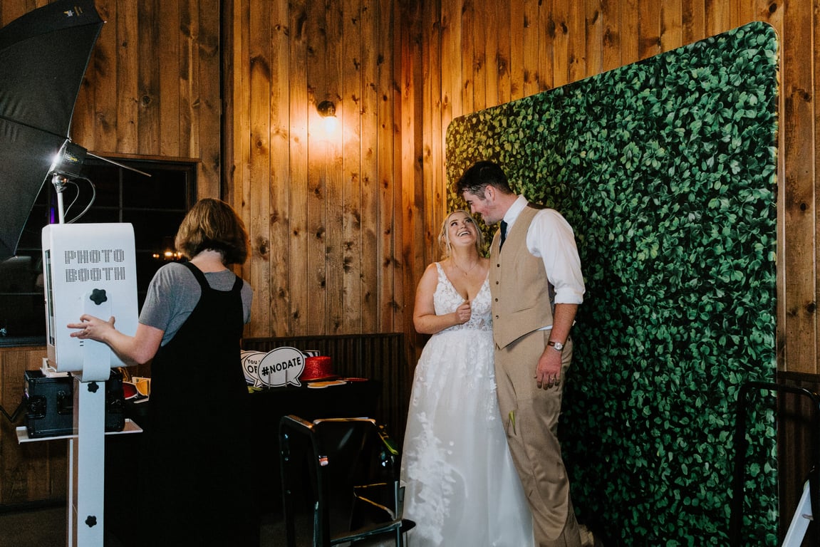 Photo booth with attendant at Colorado wedding