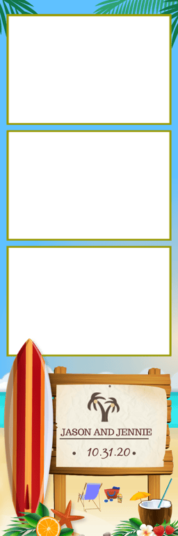 Surfboard & Coconuts 2x6 strip template