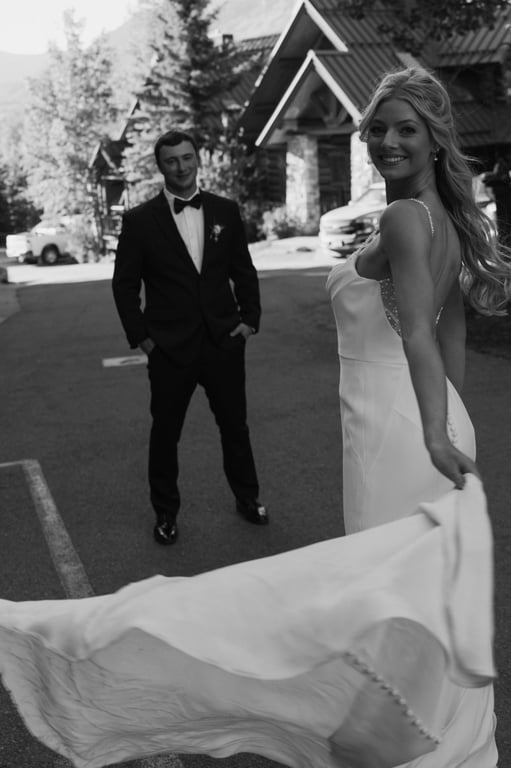 Wedding couple portrait in Mountain Village Telluride