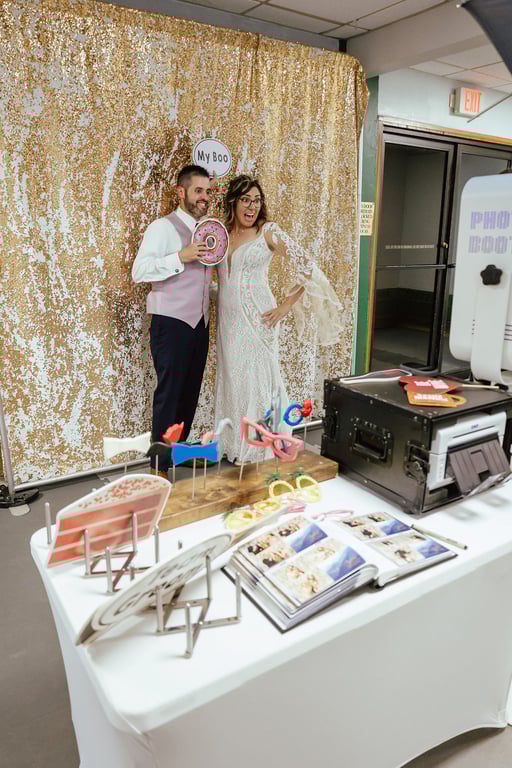 Kyann Watchman running open-air photo booth at Colorado wedding