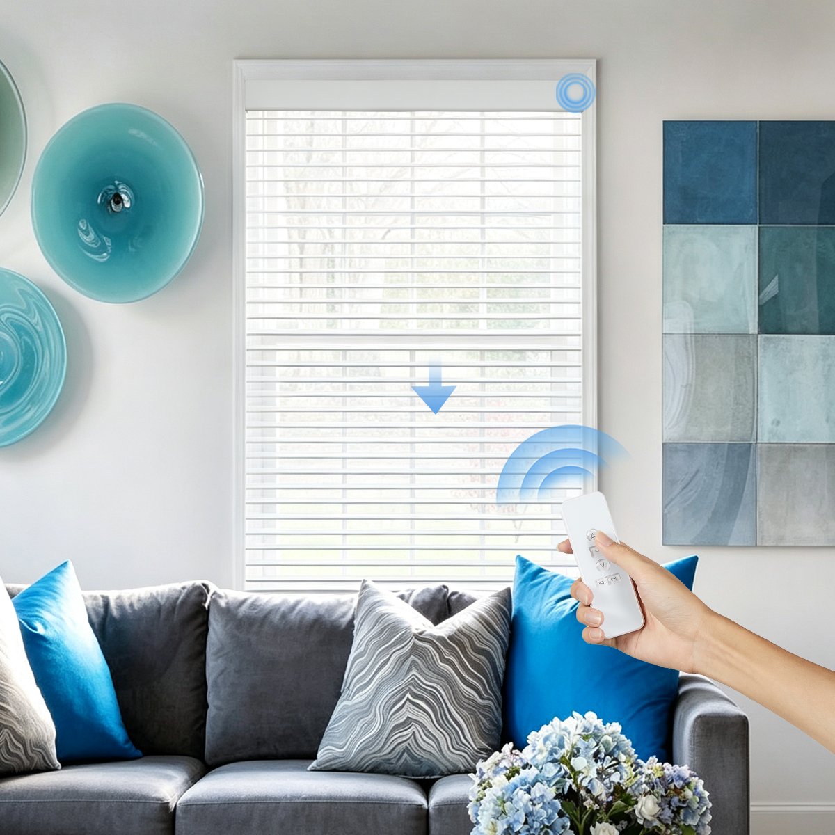 A-OK Motorized Light Filtering Shangri-La Sheer Shades