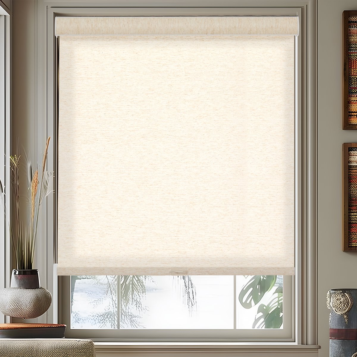 Natural Woven Linen Roller Shades