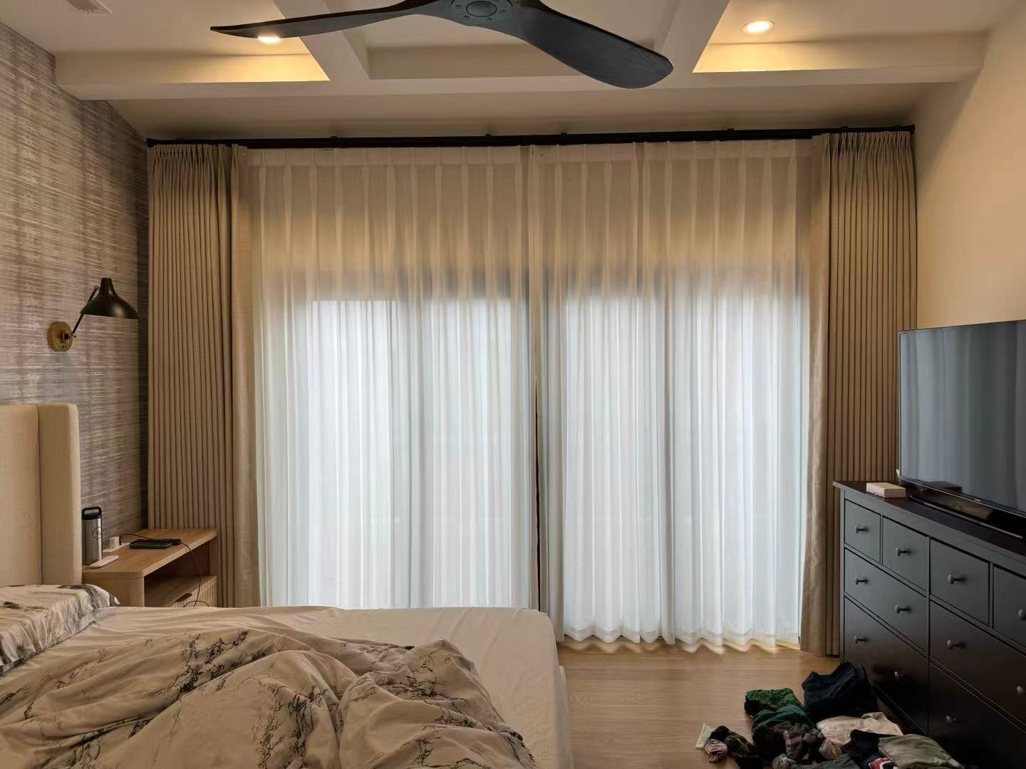 Massachusetts Custom Drapery-bedroom and living room — view 2