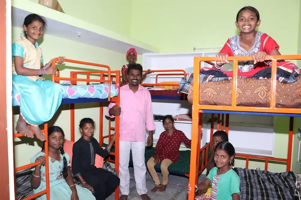 Children with pastor