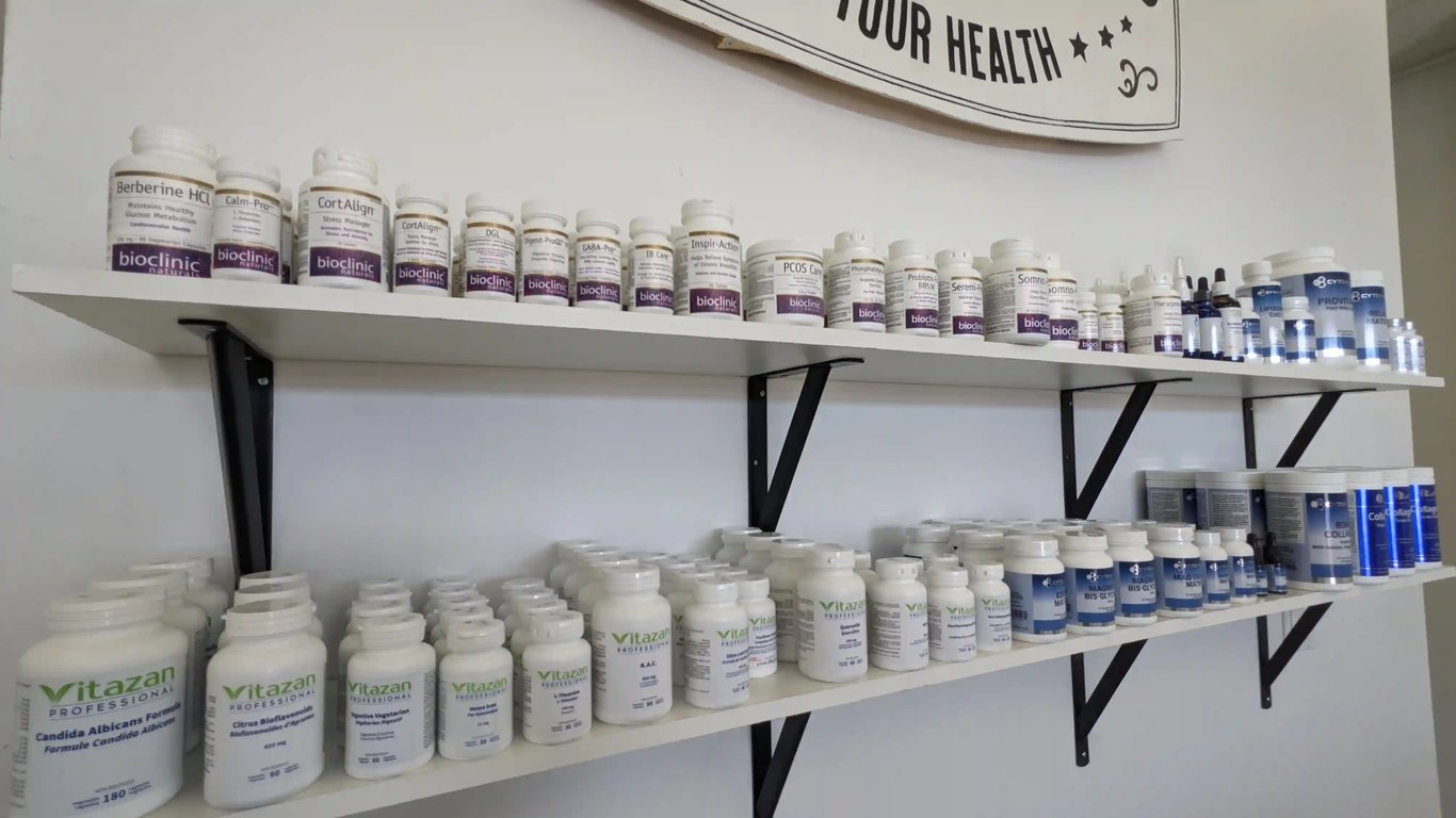 Supplements on the wall