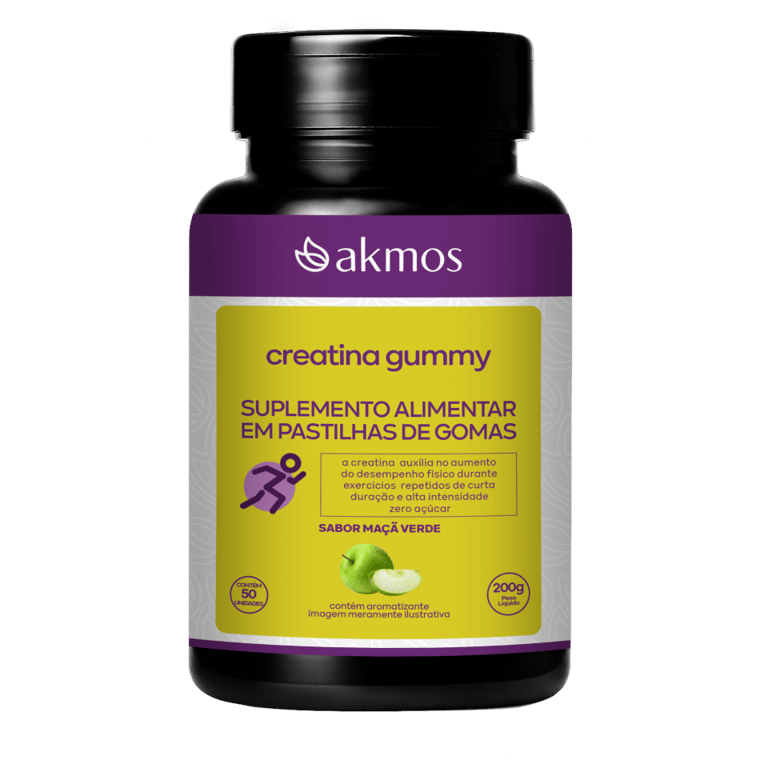 Creatina Gummy Akmos – Suplemento Em Goma Sugar Free | 50 Gomas