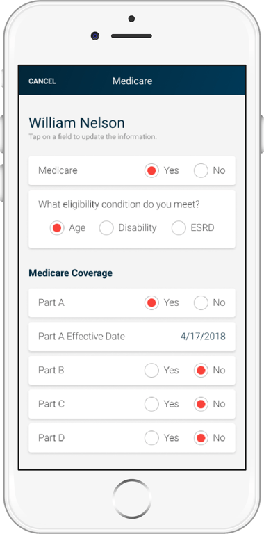 Evry Care App coverage screen