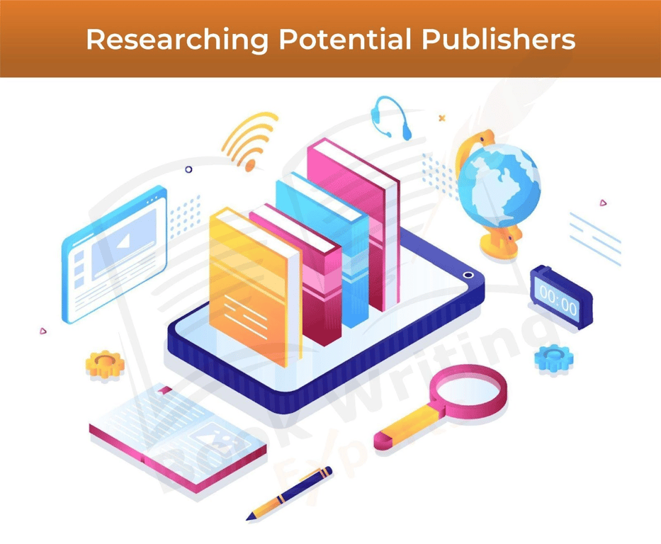 this picture demonstrate Researching Potential Book Publishers https://www.bookwritingcube.us/book-publishing-services/
