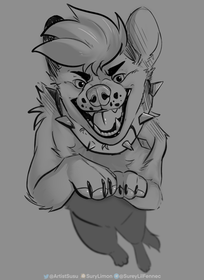 Leaping feral sketch