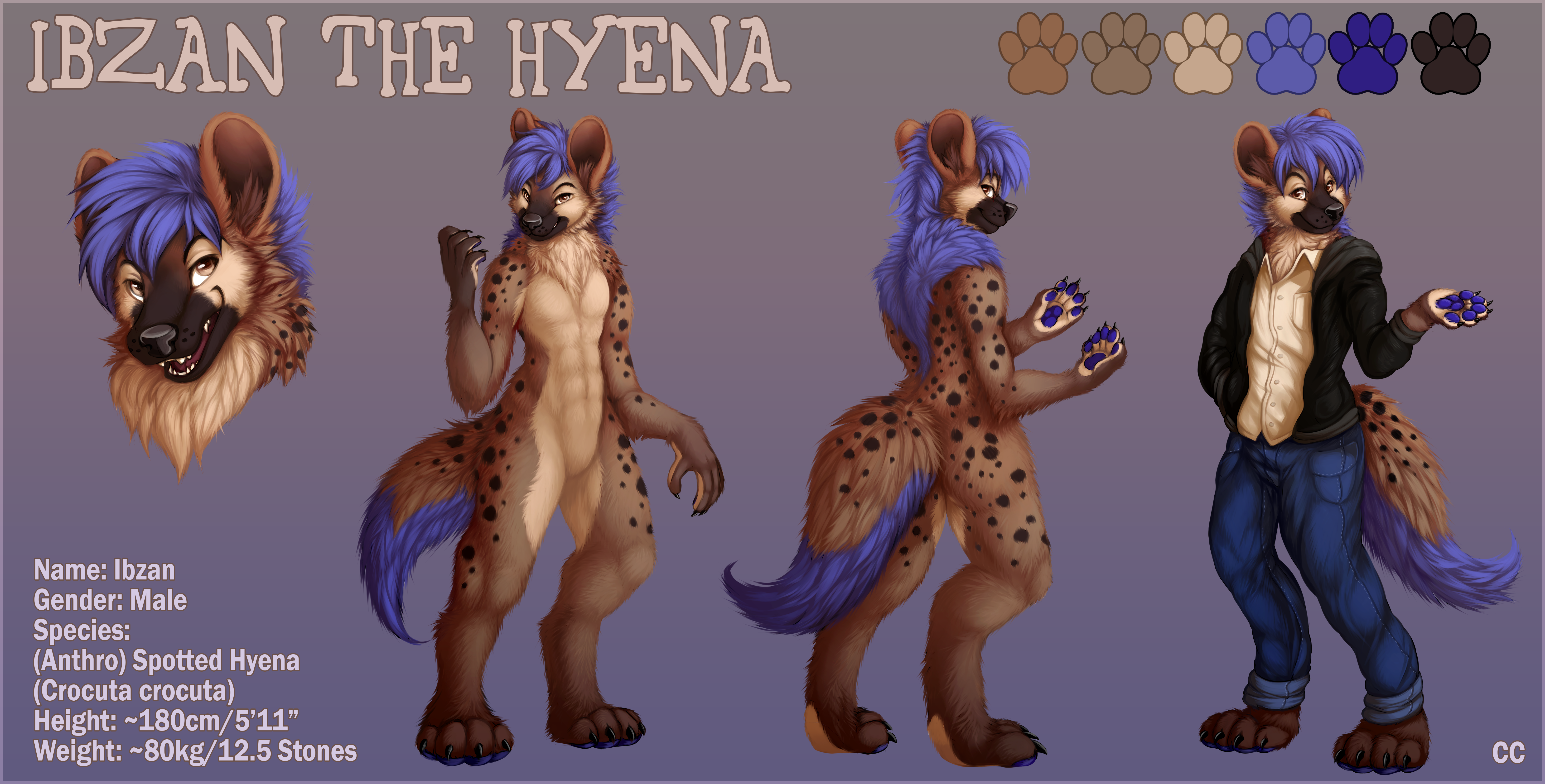 A painted reference sheet for Ibzan