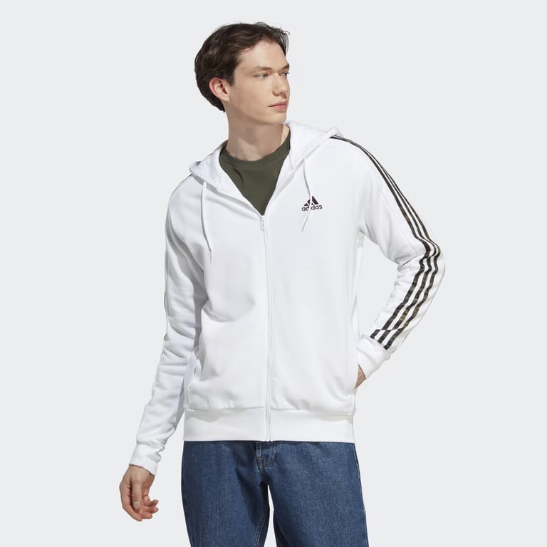 Hanorac Adidas Essentials French Terry 3-Stripes Full-Zip