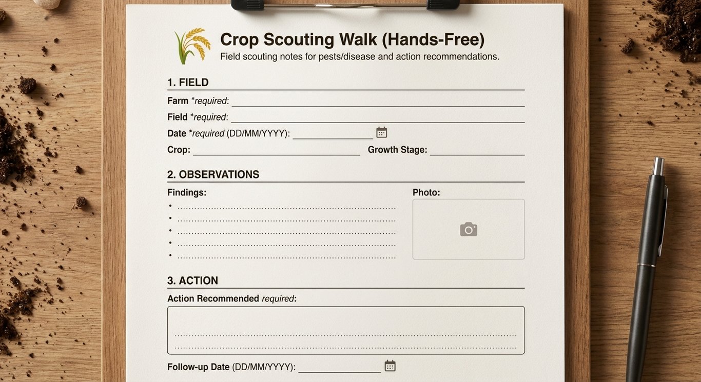 Crop Scouting Walk (Hands-Free)