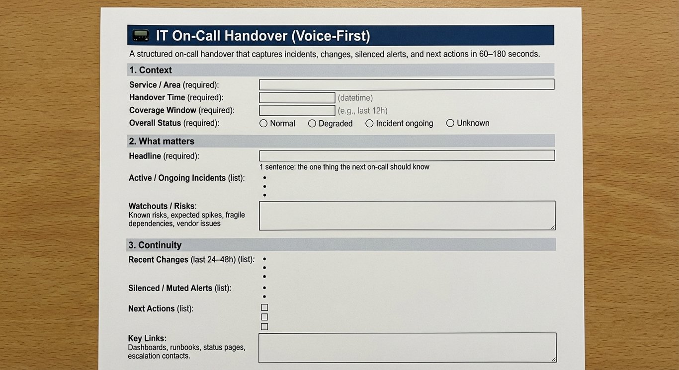 IT On-Call Handover (Voice-First)
