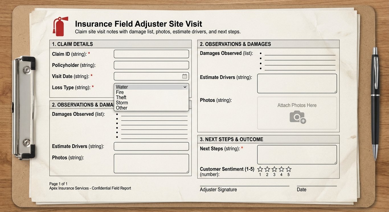 Insurance Field Adjuster Site Visit