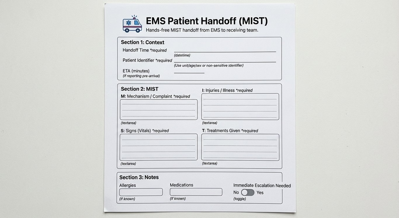 EMS Patient Handoff (MIST)