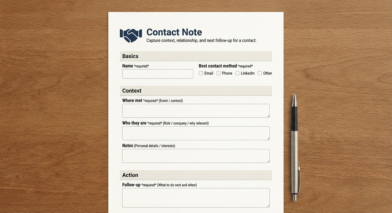 Contact Note (Person / Lead / Network)