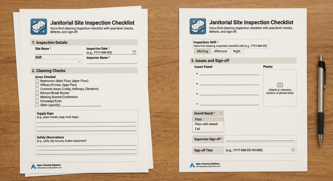 Janitorial Site Inspection Checklist
