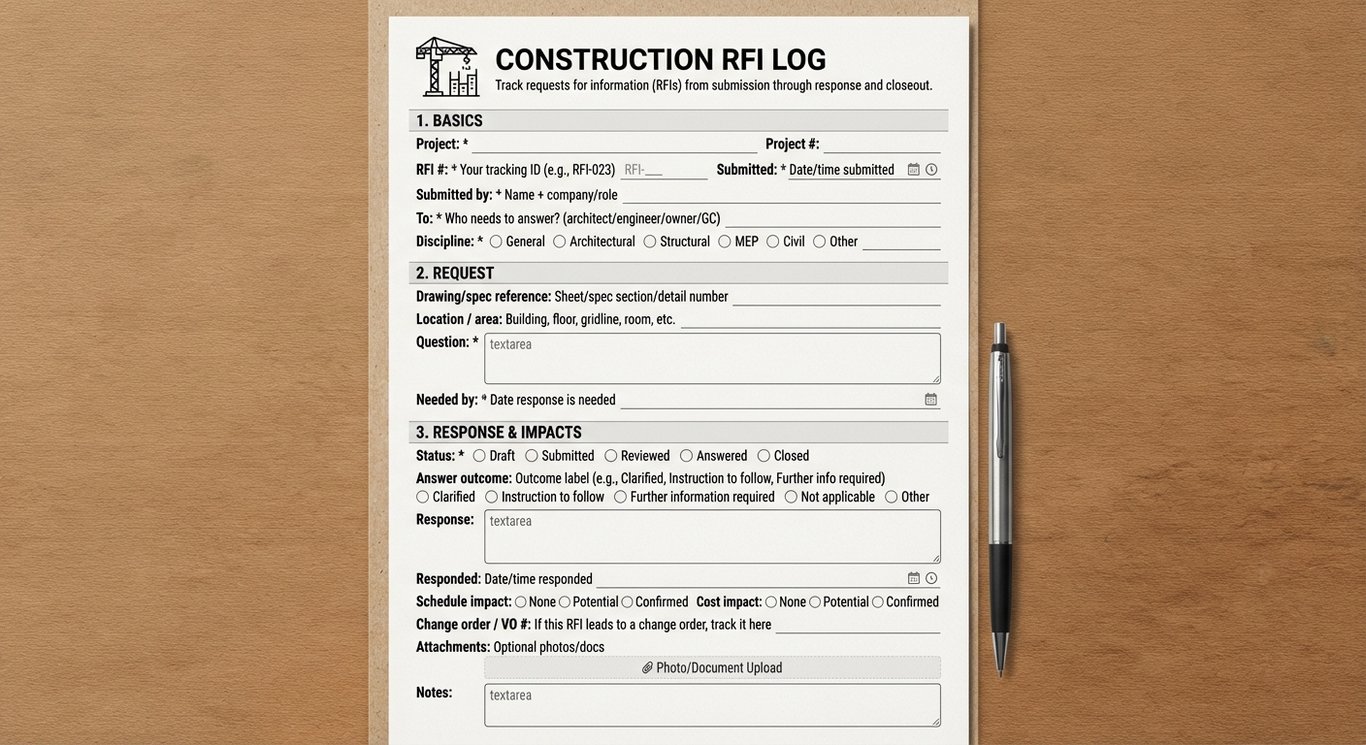 Construction RFI Log