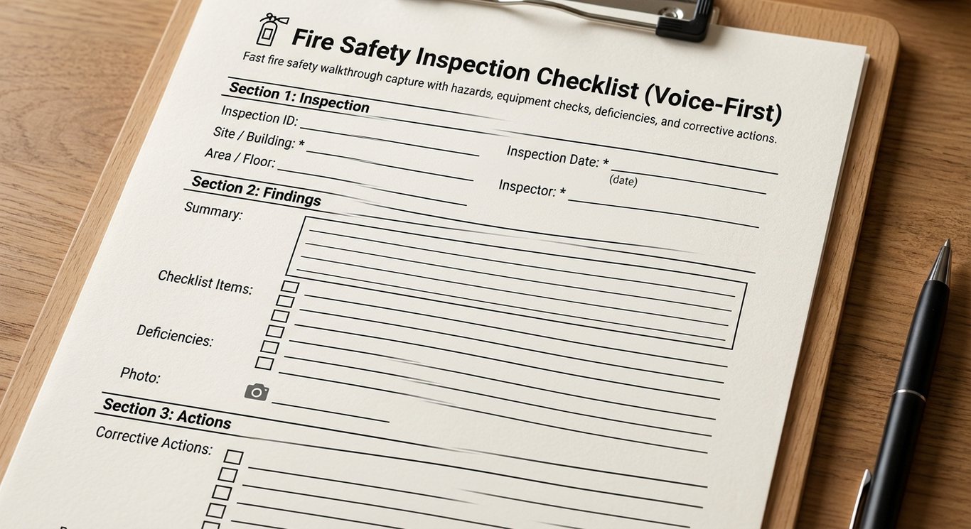 Fire Safety Inspection Checklist (Voice-First)