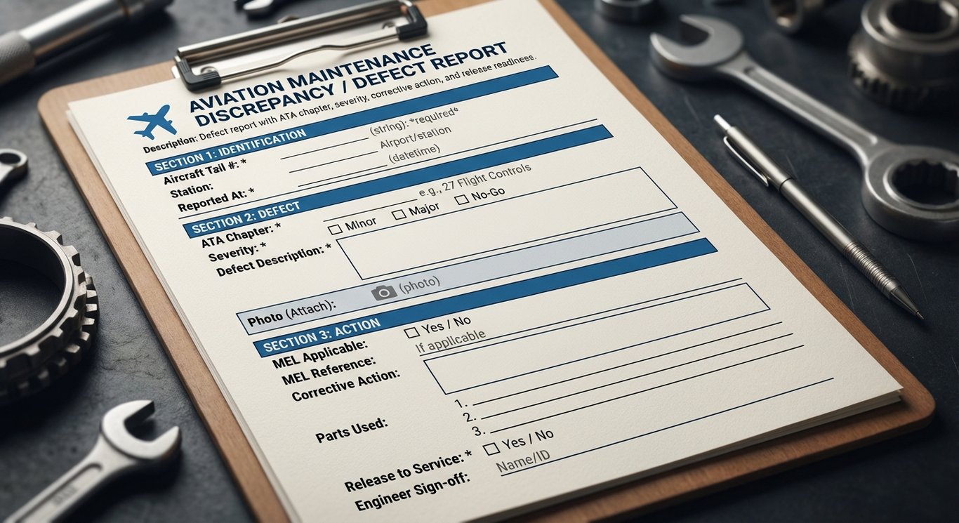 Aviation Maintenance Discrepancy / Defect Report