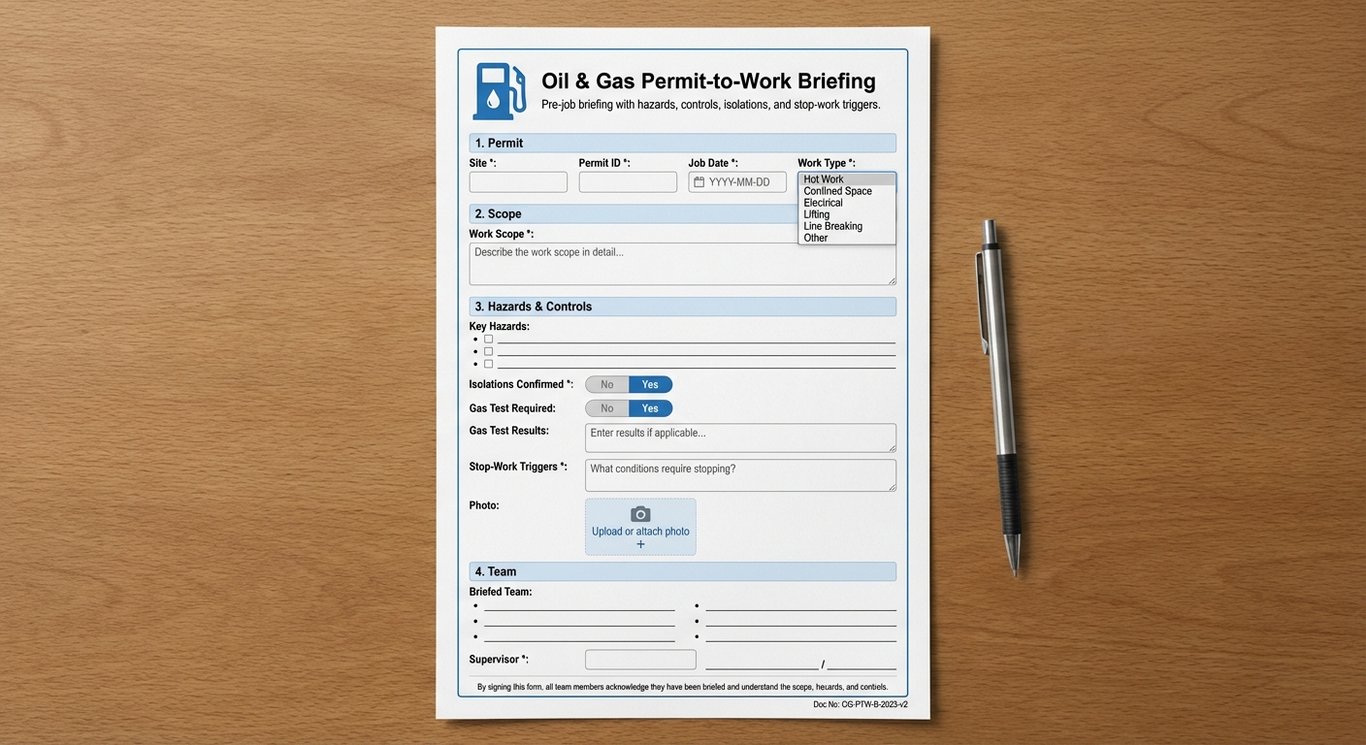 Oil & Gas Permit-to-Work Briefing