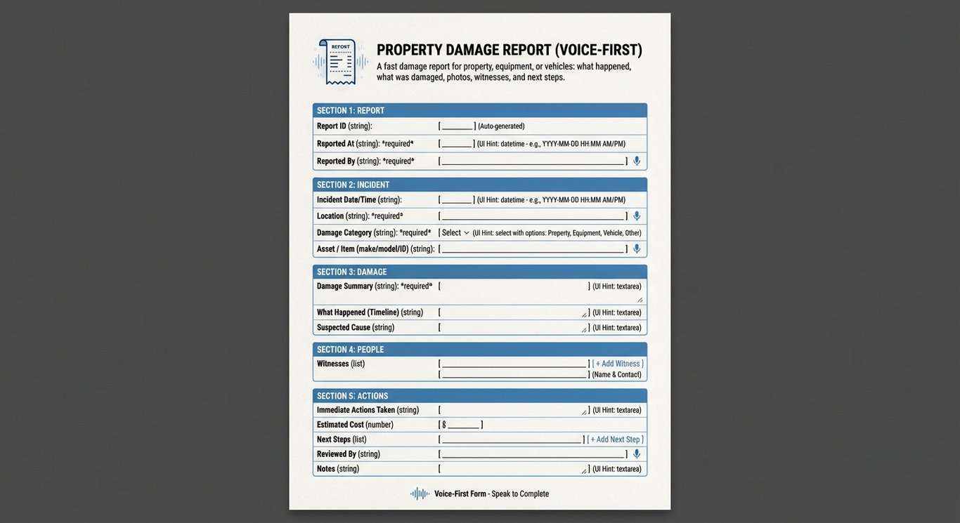 Property Damage Report (Voice-First)