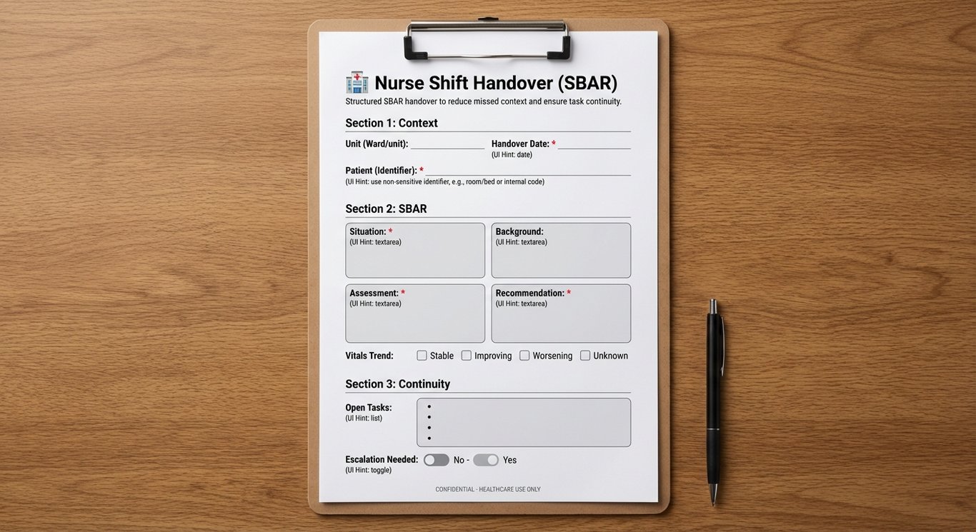 Nurse Shift Handover (SBAR)
