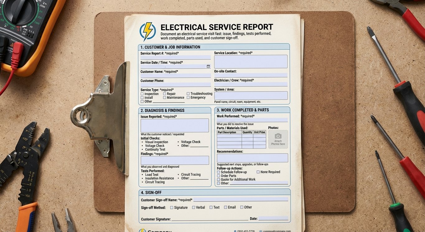 Electrical Service Report - Voice to Structured