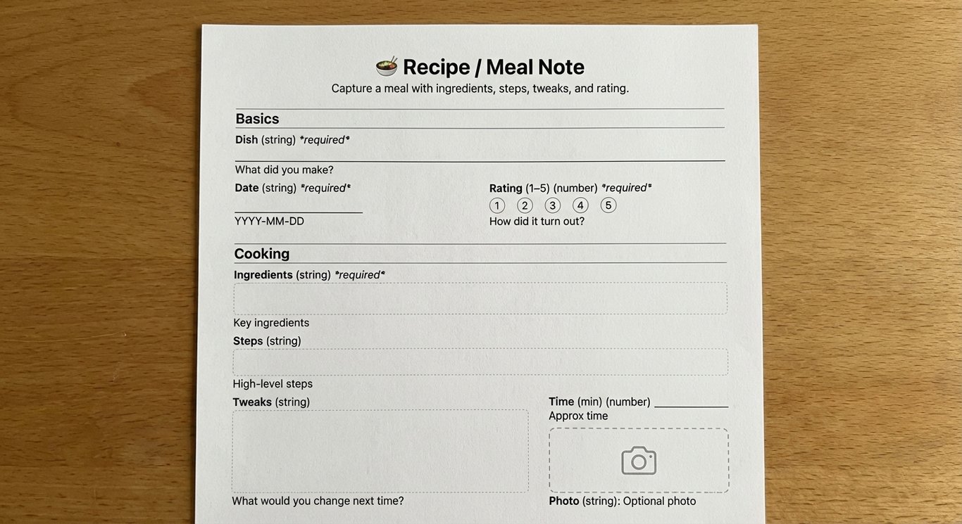 Recipe / Meal Note
