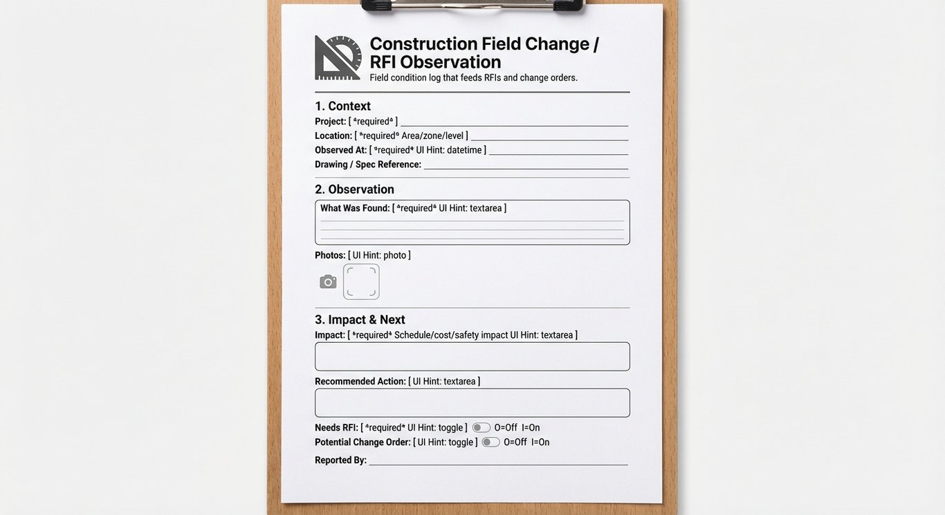 Construction Field Change / RFI Observation