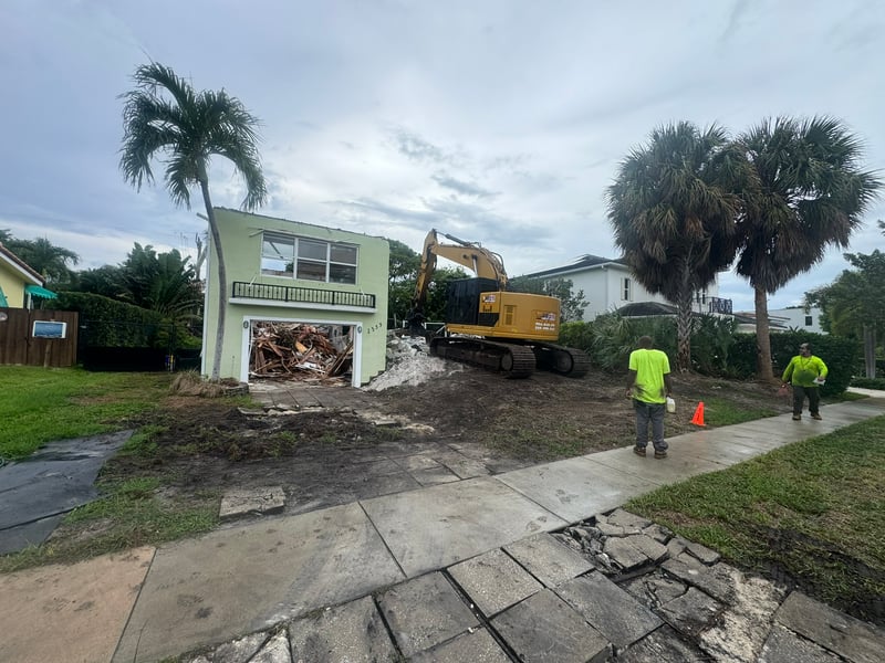Demolition in progress on a two-story home in Boca Raton, 2025