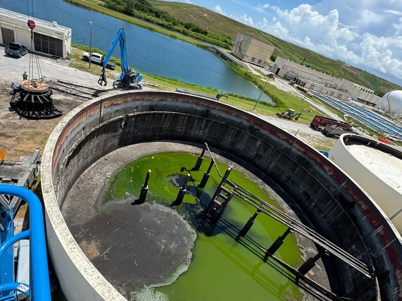 Completed digester lid removal at Black Point water treatment plant in Cutler Bay, 2025