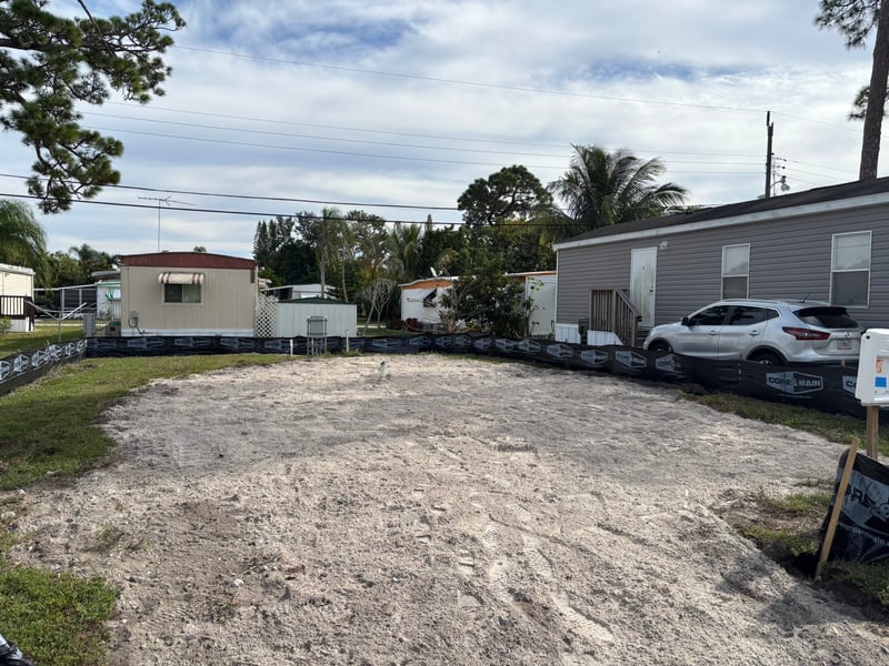 Empty lot after manufactured home removal in Fort Lauderdale, 2024