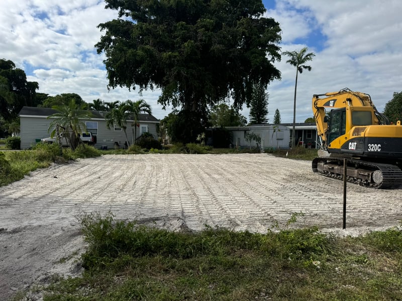 Cleared site after mobile home demolition and removal in Fort Lauderdale, 2024