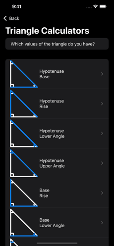 Triangle Calculators Screenshot