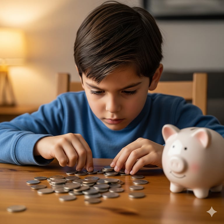 Niño ahorrando