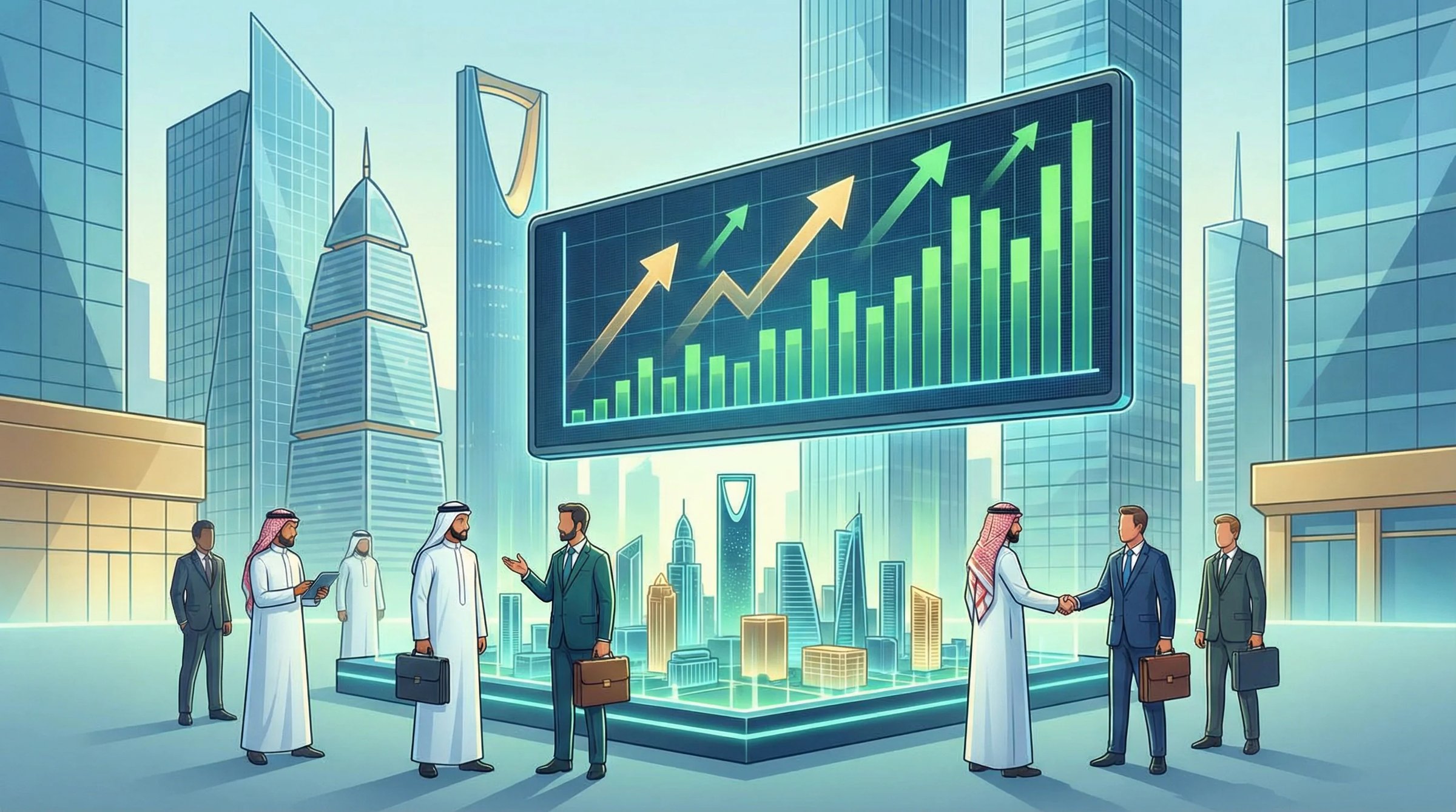 ارتفاع مؤشر الأسهم السعودية إلى