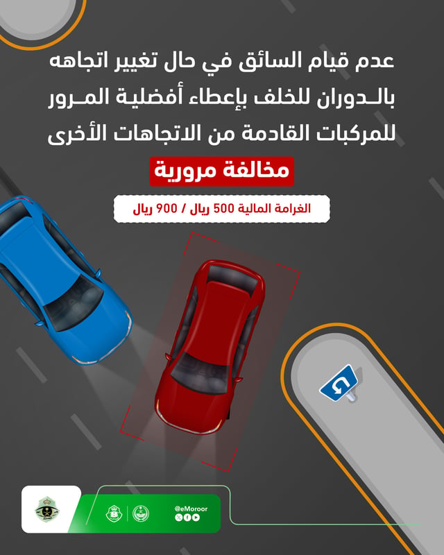صورة «المرور السعودي» يحدد غرامة عدم إعطاء الأولوية عند