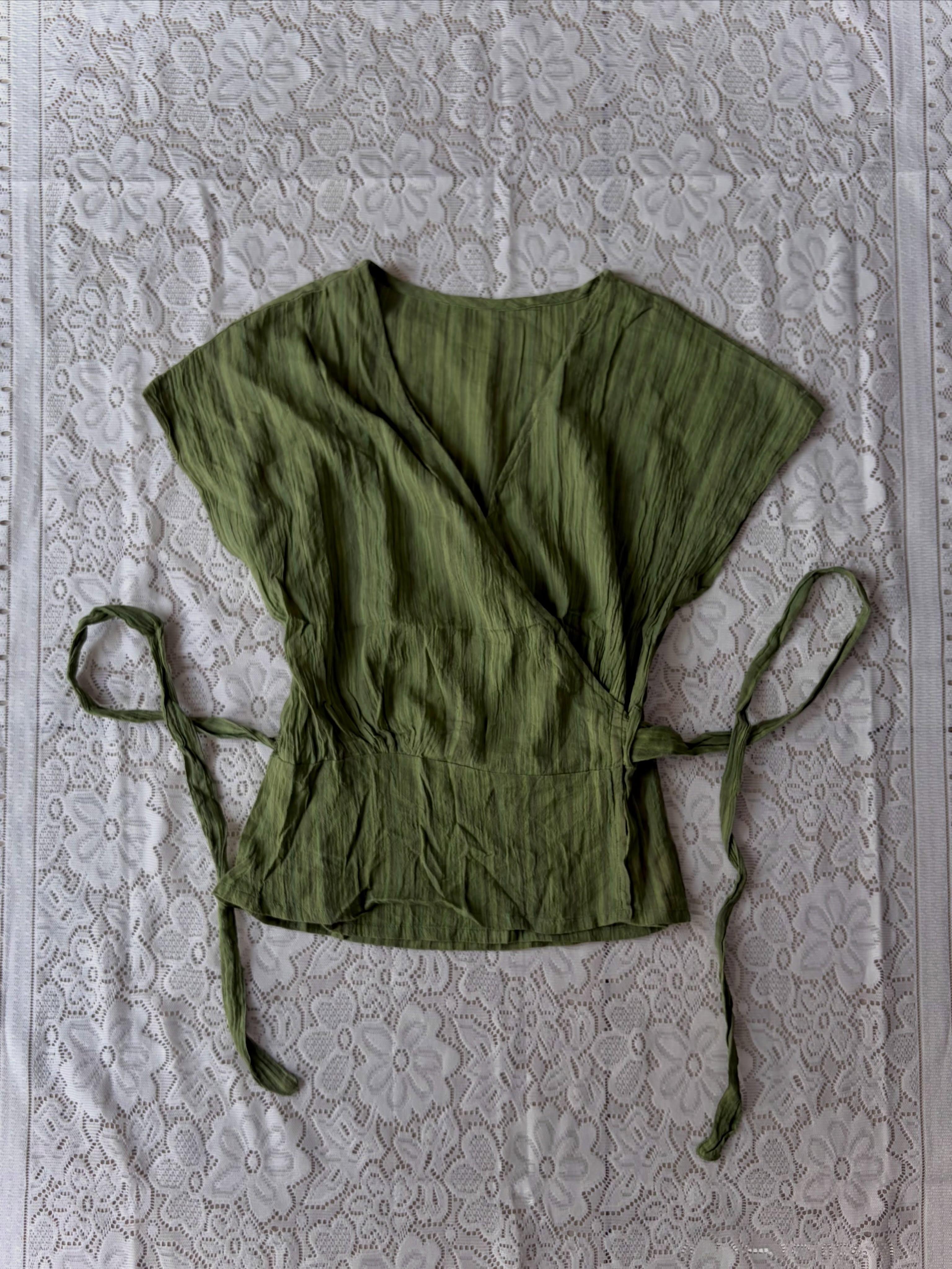 Green wrap around top - View 1