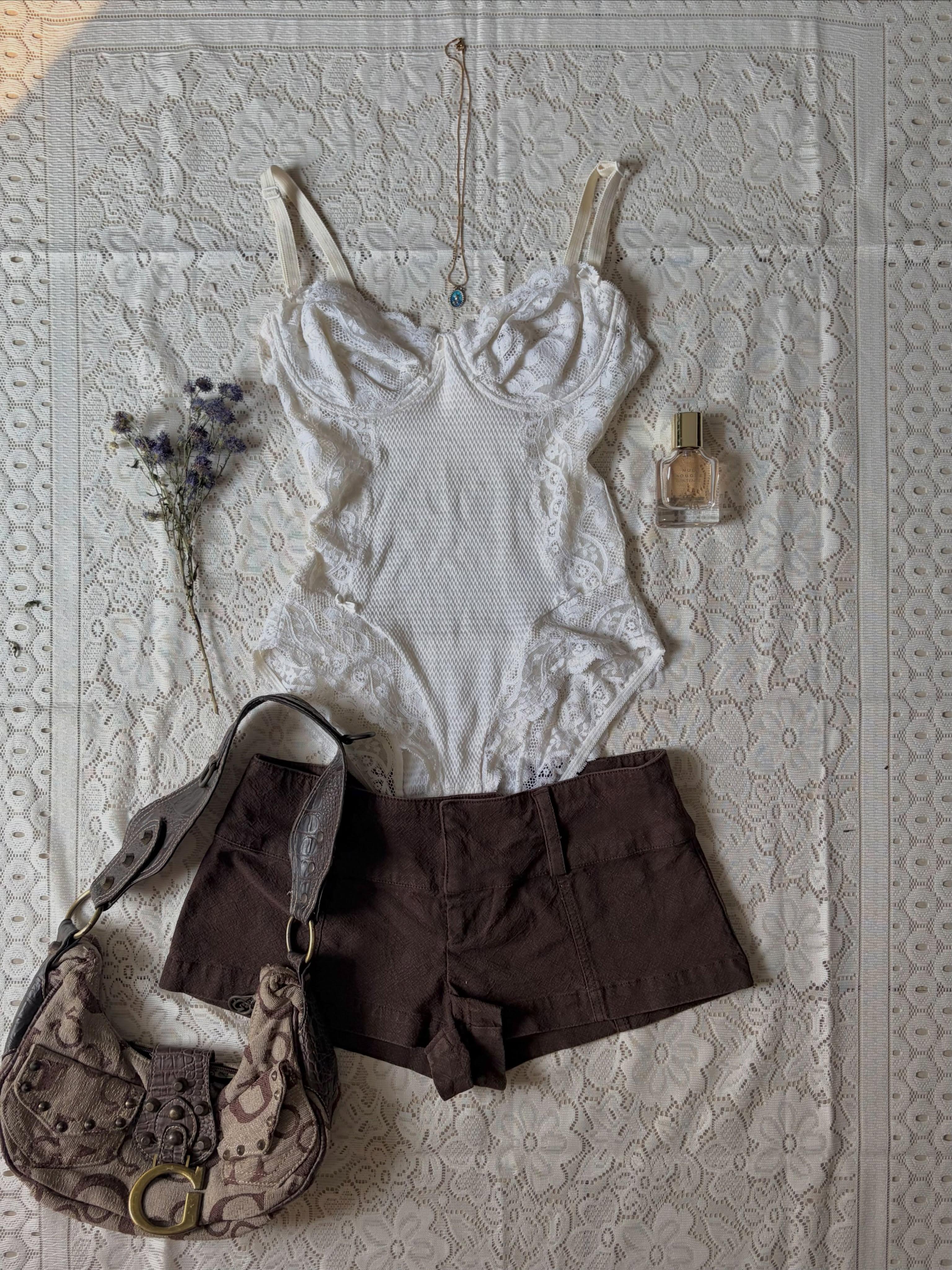 White bodysuit top - View 1