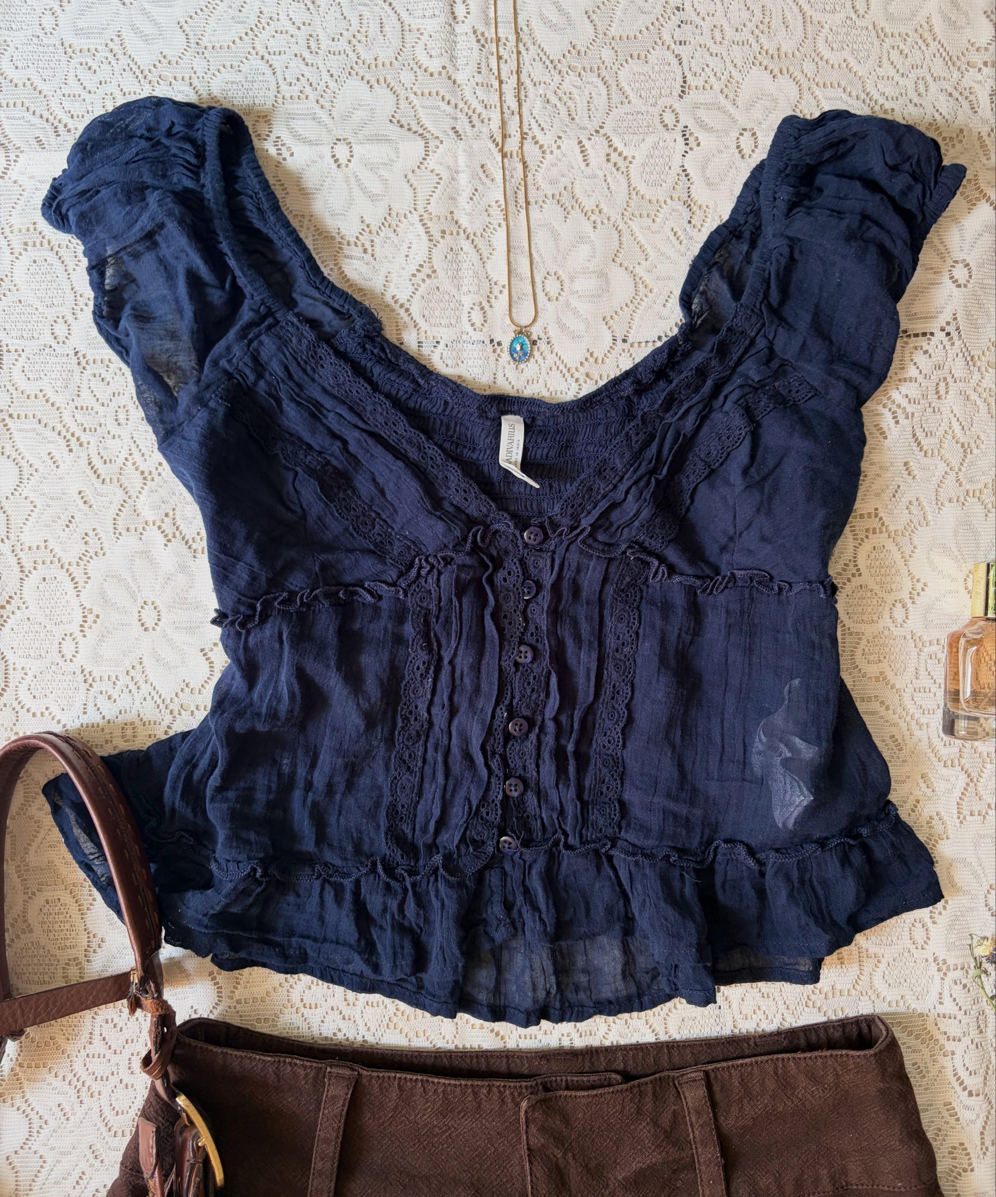 Stradivarius navy blue top - View 1