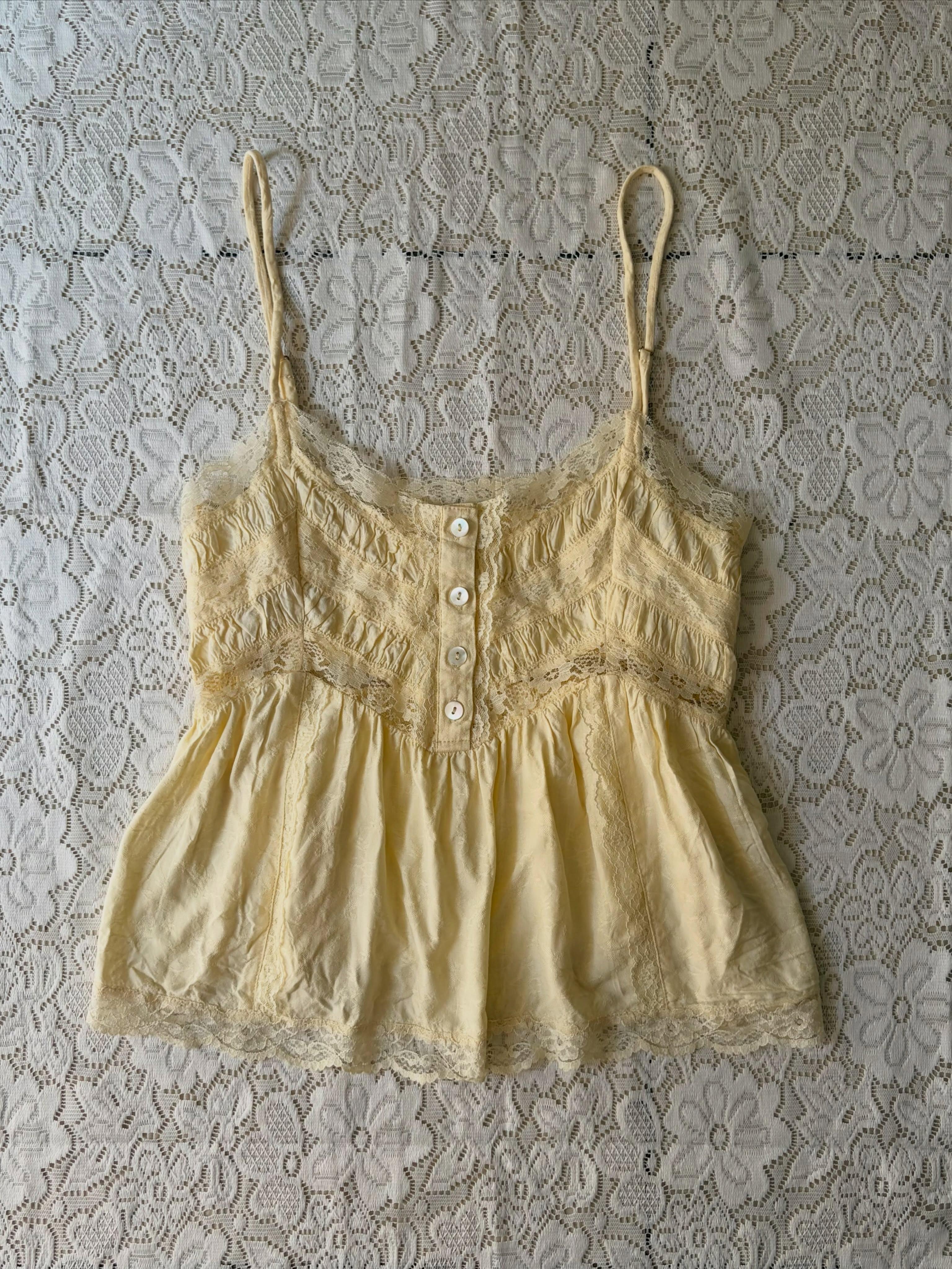 Butter yellow lace cami top from Kimchi Blue - View 1