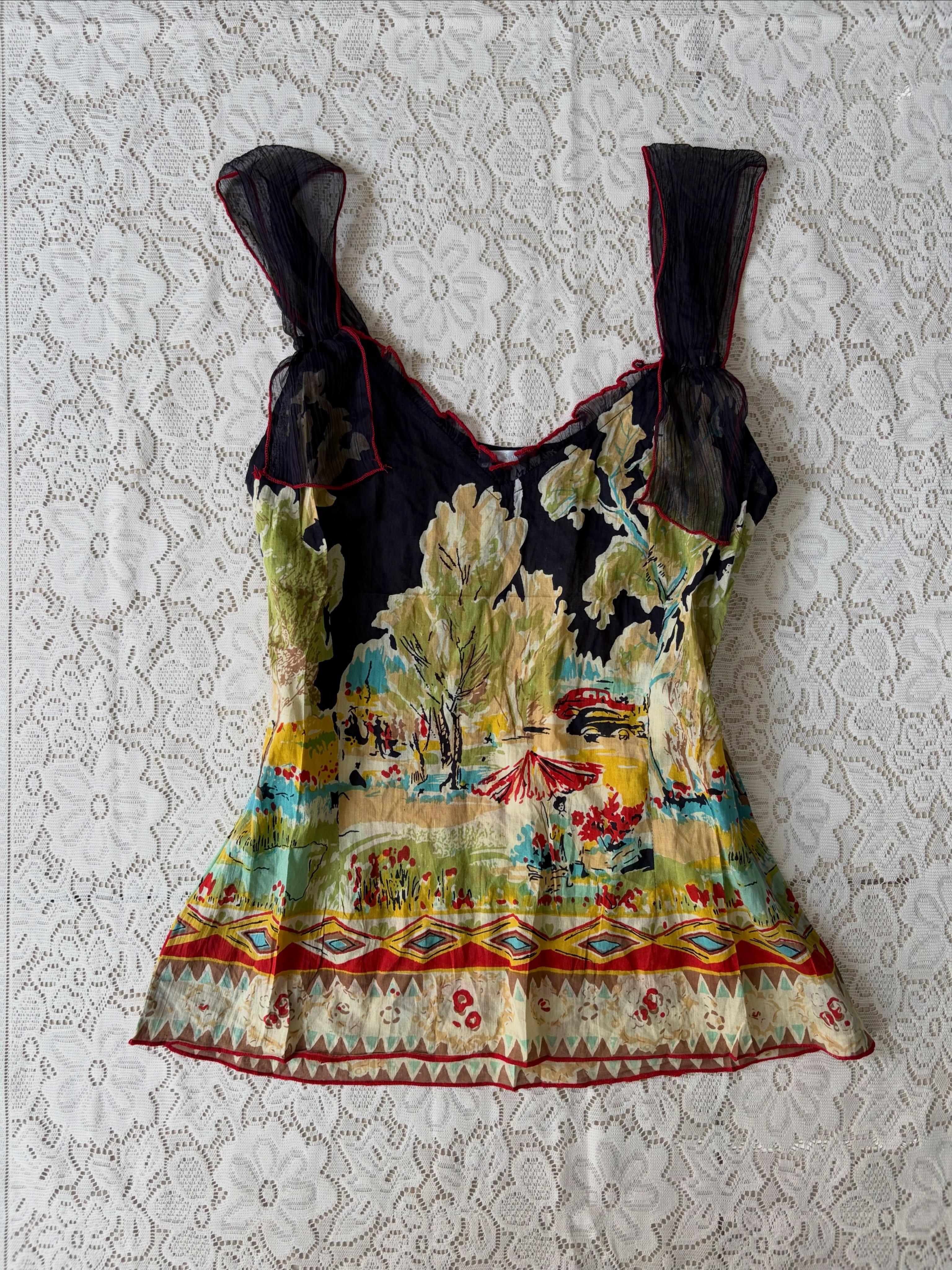 Black gorgeous printed cami - View 1