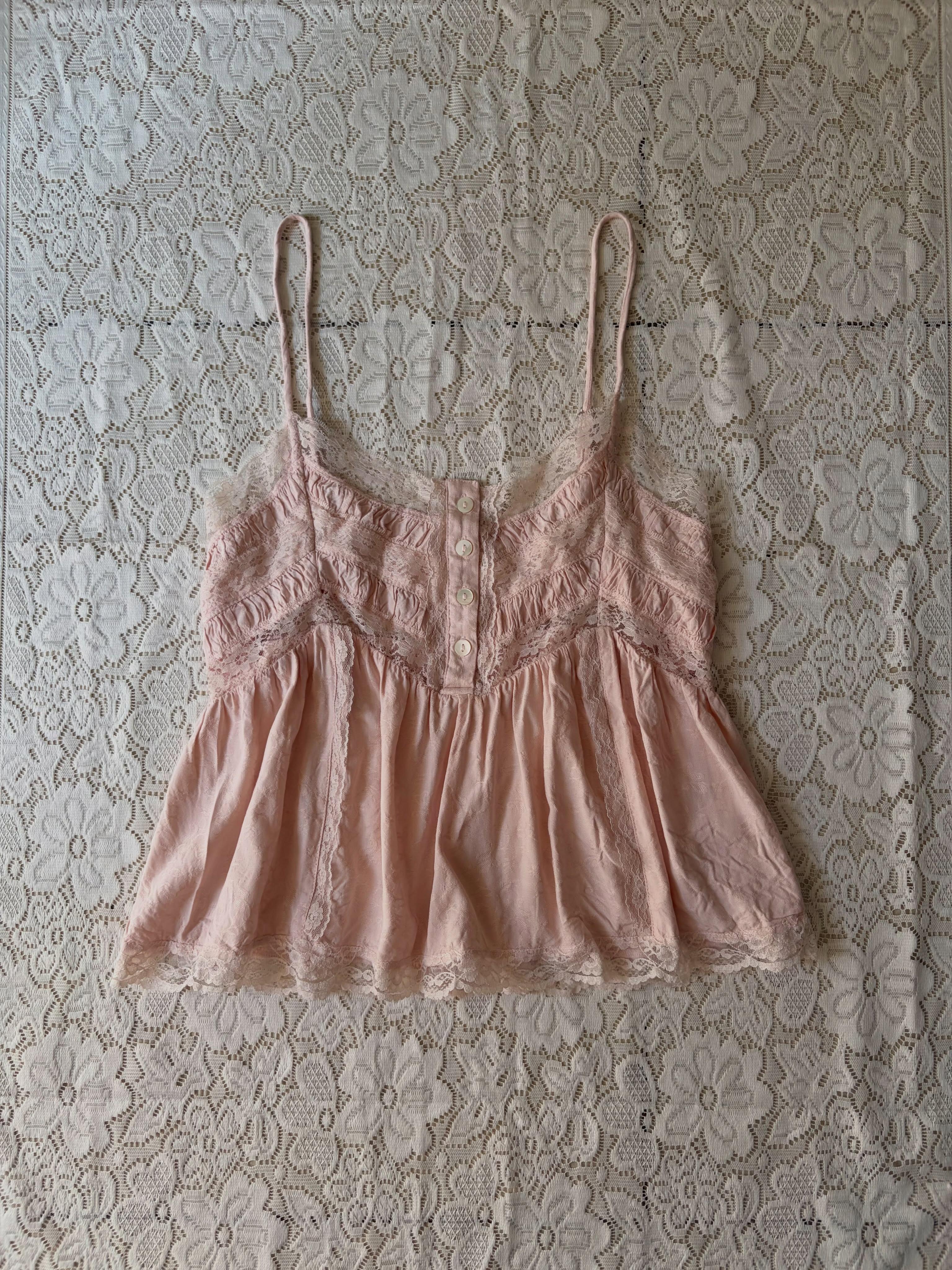Baby pink lace cami top from Kimchi Blue - View 1