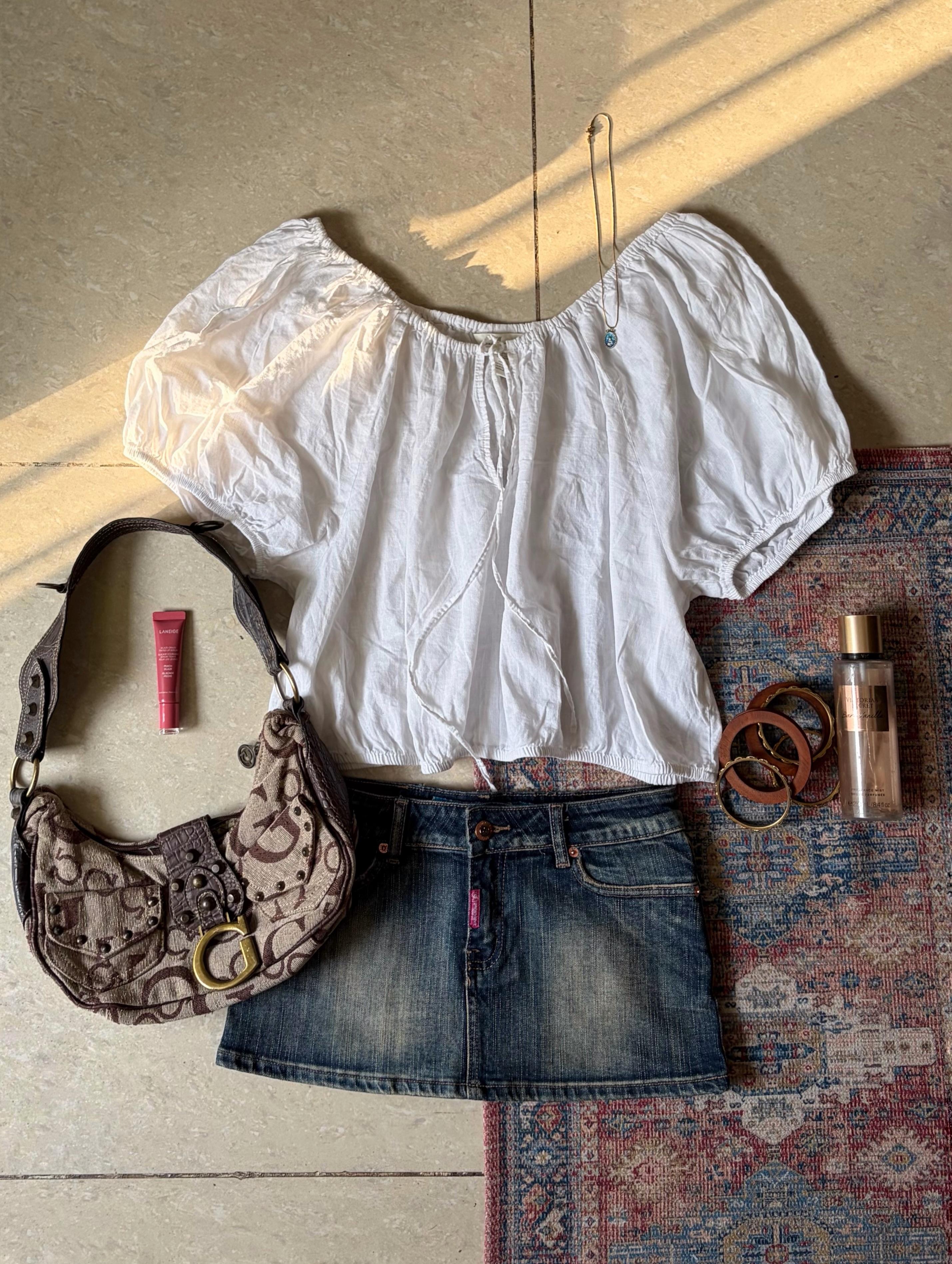 Puff sleeve linen blend blouse - View 1