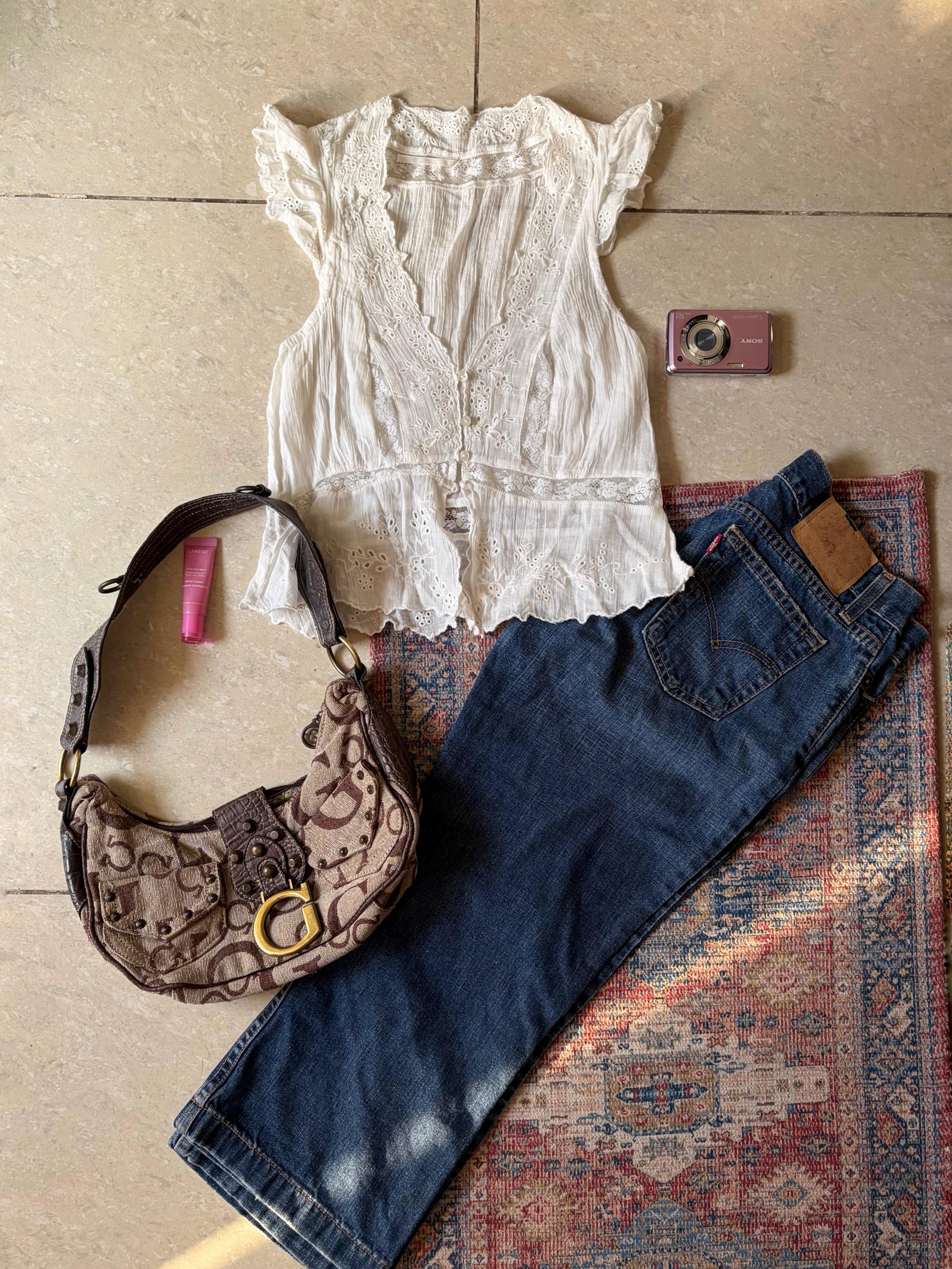 White Free People lace top - View 1