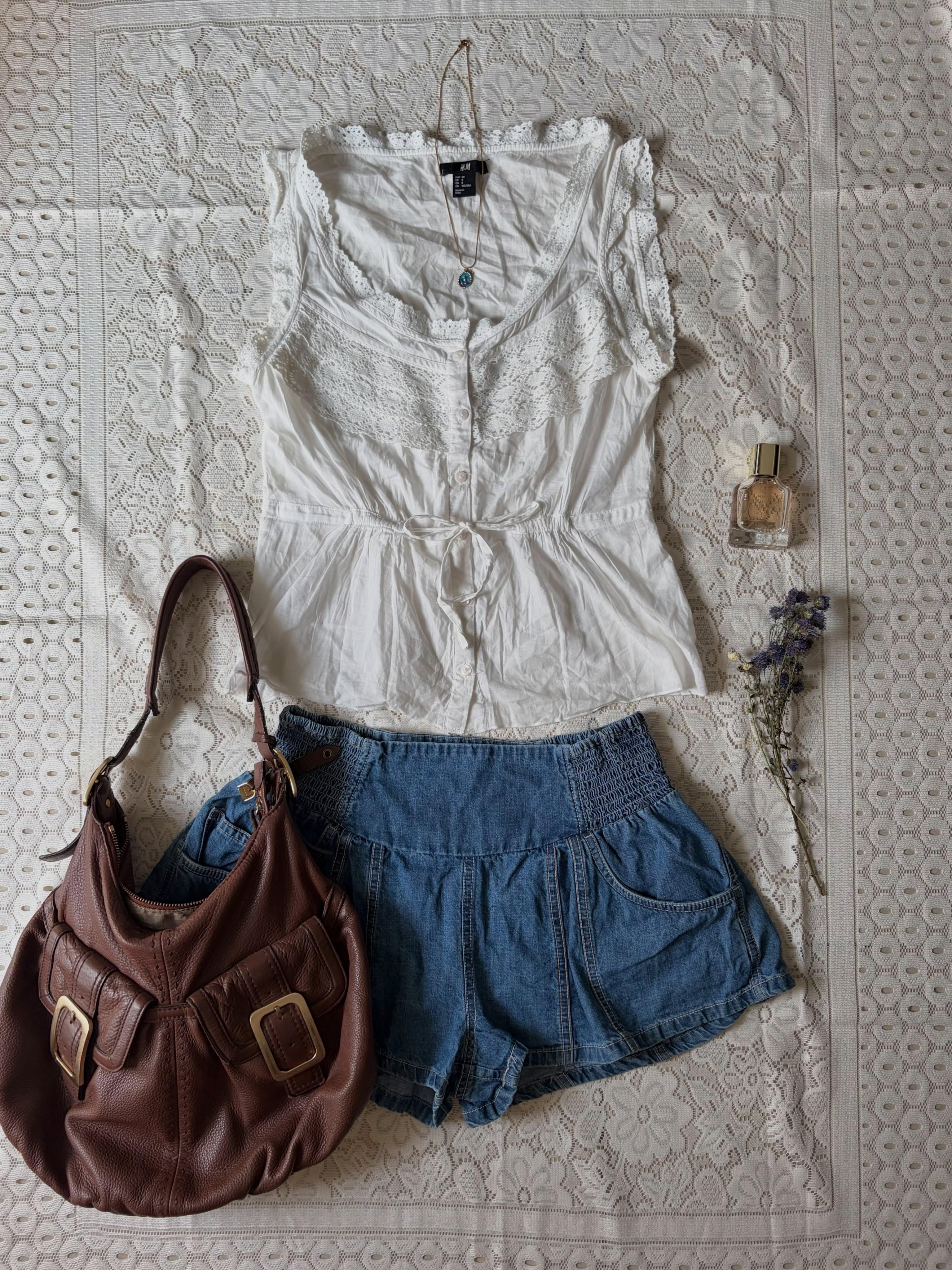 Denim flared shorts from Free People - View 1