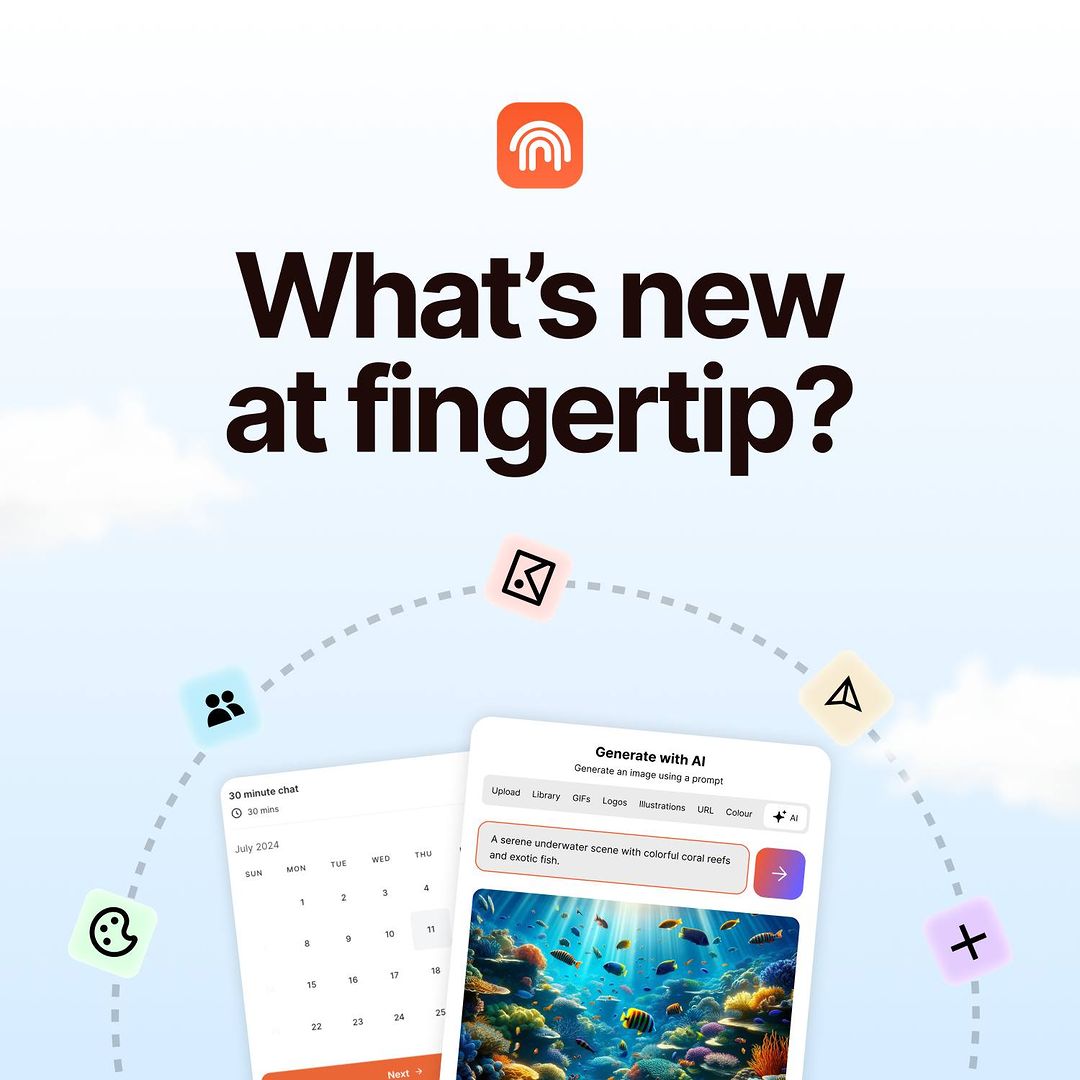 👂You asked, we listened!
Check out our massive June updates at Fingertip in our link-in-bio!

✨ Supercharged bookings
• Sync your bookings to your cal, add payments, cancellation fees, and partial refunds

⚡ Lightning-fast page creation
• Enhanced AI for content, business names, images, and logos

🎨 Upgraded page-building powers
• Built-in content tips, multilingual support, and stunning design improvements

We’ve made these updates to save you time and make your pages stand out. See the different for yourself!

#fingertipupdates #digitalbusinesscard #miniwebsite #linkinbio